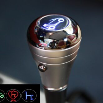 Gear shift knob with LED in 3 colors (red, green, blue) for Smart Fortwo 450 & 451 and Smart Roadster 452 in nickel black
