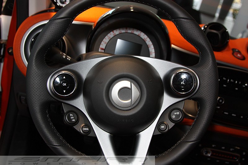 Steering Wheel Center Emblem Frame Sticker Cover Ring For Smart 453 Fo