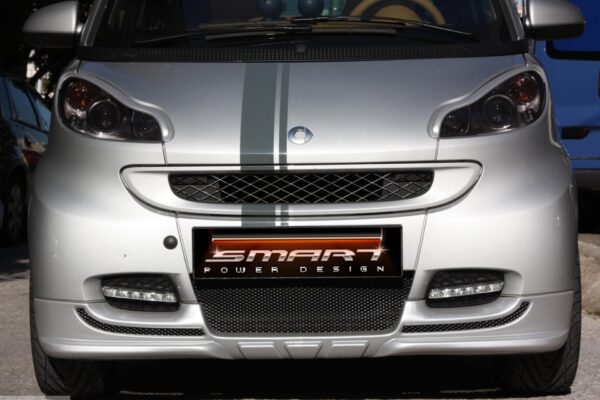 Front spoiler for Smart Fortwo 451 in color silver metallic