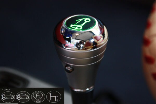 Gear shift knob with LED in green color for Smart Fortwo 450 & 451 and Smart Roadster 452 in chrome