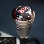 Gear shift knob with LED in red color for Smart Fortwo 450 & 451 and Smart Roadster 452 in nickel black