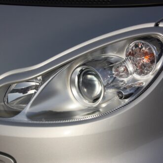 Headlight frames for Smart Fortwo 451 in color silver metallic