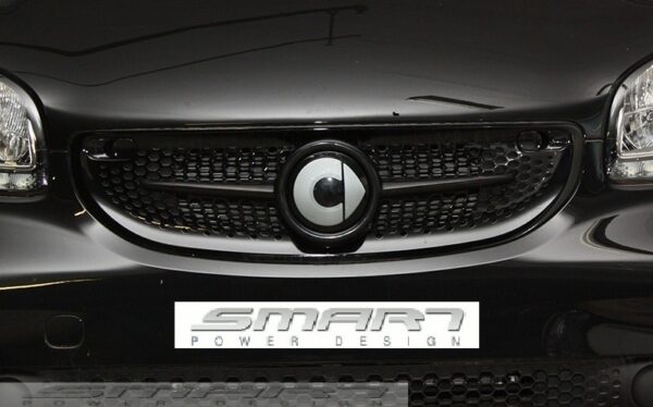 Front grille SLS in color black acrylic with original Smart emblem for Smart Fortwo 453