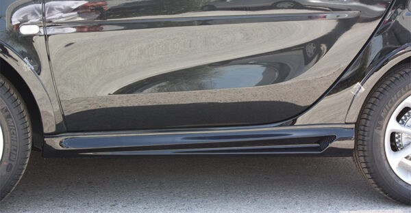 Side skirts for Smart Fortwo 453 in color black acrylic